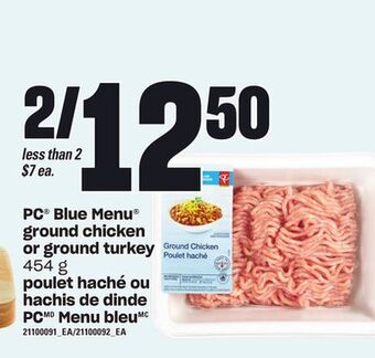 Independent Grocer Pc® blue menu® ground chicken or ground turkey, 454 g offer