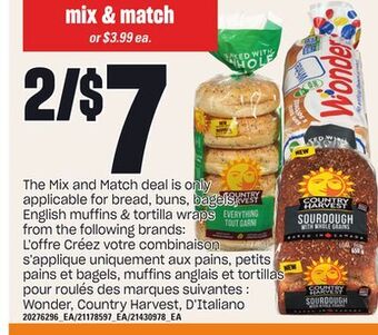 Independent Grocer Wonder, country harvest, d'italiano offer