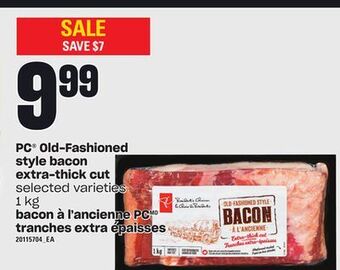 Independent Grocer Pc® old-fashioned style bacon extra-thick cut, 1 kg offer