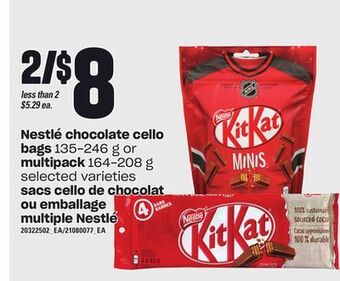 Independent Grocer Nestlé chocolate cello bags, 135-246 g or multipack, 164-208 g offer