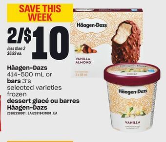 Independent Grocer Häagen-dazs, 414-500 ml or bars, 3's offer