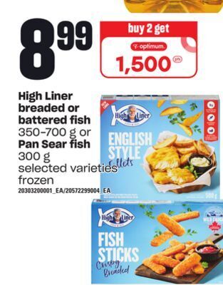 Independent Grocer High liner breaded or battered fish, 350-700 g or pan sear fish, 300 g offer
