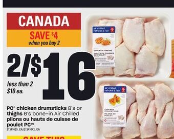 Independent Grocer Pc® chicken drumsticks, 8's or thighs, 6's offer