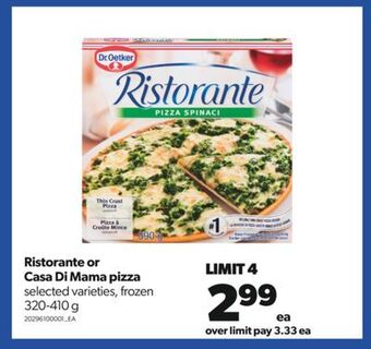 Real Canadian Superstore Ristorante or casa di mama pizza, 320-410 g offer