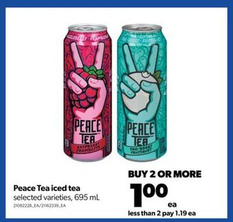 Real Canadian Superstore Peace tea iced tea, 695 ml offer