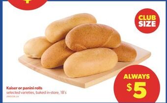 Real Canadian Superstore Kaiser or panini rolls, 18's offer