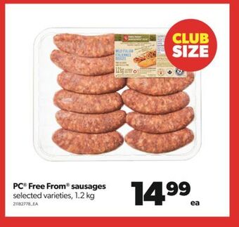Real Canadian Superstore Pc® free from® sausages, 1.2 kg offer