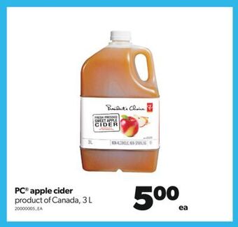 Real Canadian Superstore Pc® apple cider, 3 l offer