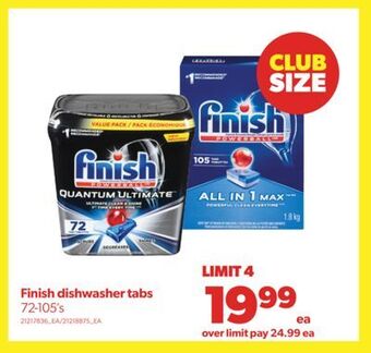 Real Canadian Superstore Finish dishwasher tabs, 72-105's offer