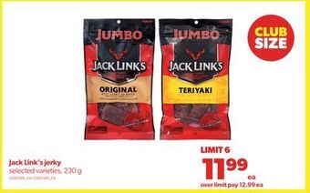 Real Canadian Superstore Jack link's jerky, 230 g offer