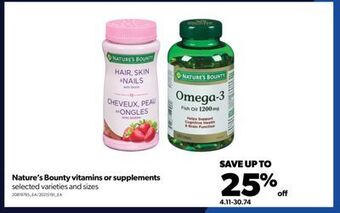 Real Canadian Superstore Nature's bounty vitamins or supplements offer
