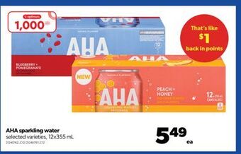 Real Canadian Superstore Aha sparkling water, 12x355 ml offer
