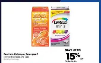 Real Canadian Superstore Centrum, caltrate or emergen-c offer