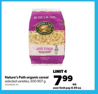 Real Canadian Superstore Nature's path organic cereal, 650-907 g offer