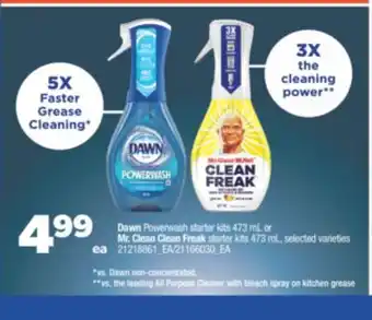 Real Canadian Superstore Dawn powerwash starter kits, 473 ml or mr. clean clean freak starter kits, 473 ml offer