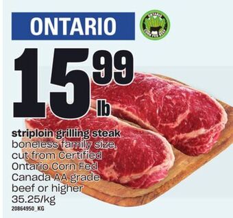 Loblaws Striploin grilling steak offer