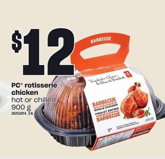 Loblaws Pc® rotisserie chicken, 900 g offer