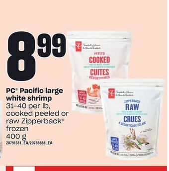 Loblaws Pc® pacific large white shrimp, 400 g offer