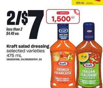 Loblaws Kraft salad dressing, 475 ml offer