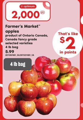 Loblaws Farmer's market™ apples, 4 lb bag offer