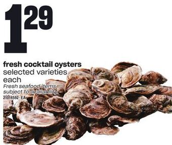 Loblaws Fresh cocktail oysters offer
