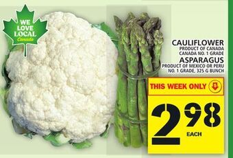 Food Basics Cauliflower or asparagus offer