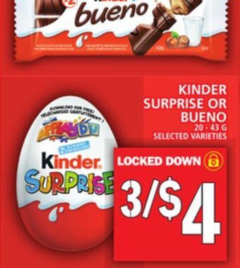 Food Basics Kinder surprise or bueno offer
