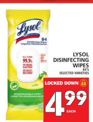 Food Basics Lysol disinfecting wipes offer