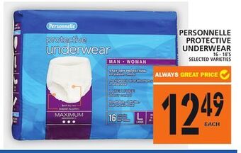 Food Basics Personnelle protective underwear offer