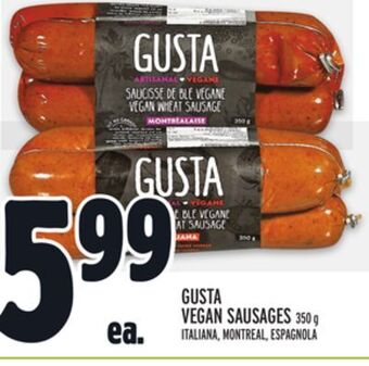 Metro Gusta vegan sausages offer