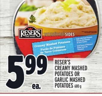 Metro Reser's creamy mashed potatoes or garlic mashed potatoes offer