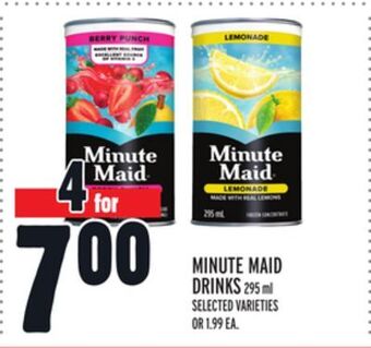 Metro Minute maid drinks offer