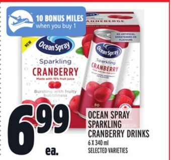 Metro Ocean spray sparkling cranberry drinks offer