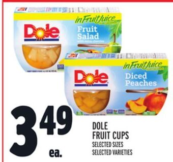Metro Dole fruit cups offer