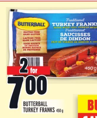 Metro Butterball turkey franks offer