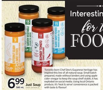 Fortinos Just soup, 580 ml offer