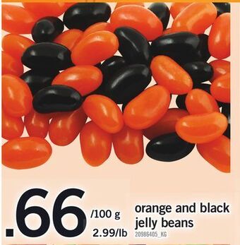 Fortinos Orange and black jelly beans offer