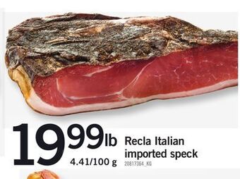 Fortinos Recla italian imported speck offer