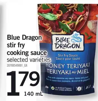 Fortinos Blue dragon stir fry cooking sauce, 140 ml offer