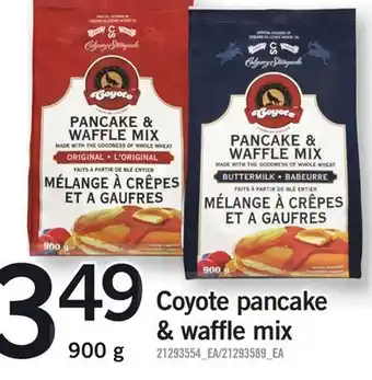 Fortinos Coyote pancake & waffle mix, 900 g offer