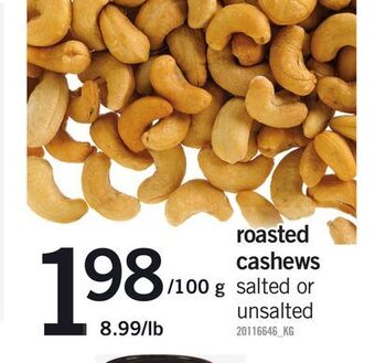 Fortinos Roasted cashews offer