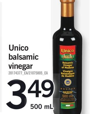 Fortinos Unico balsamic vinegar, 500 ml offer