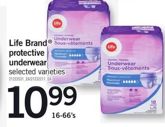 Fortinos Life brand® protective underwear, 16-66's offer