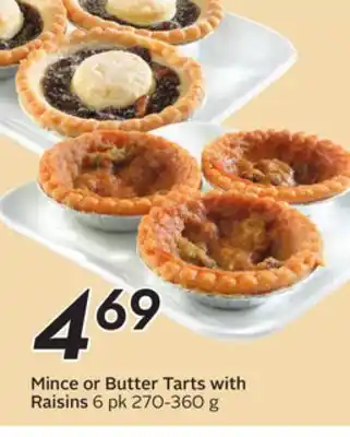 Sobeys Mince or butter tarts with raisins offer
