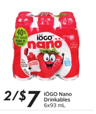 Sobeys Iögo nano drinkables offer