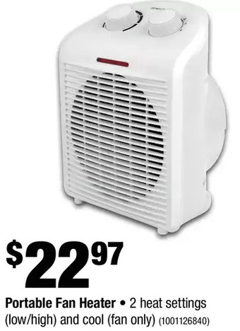 Home Depot Portable fan heater offer