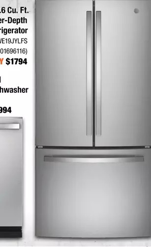 Home Depot Ge 18.6 cu. ft. counter-depth french door refrigerator offer