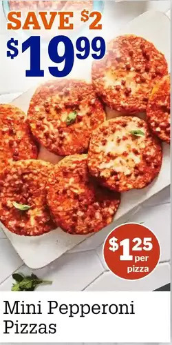 M & M Food Market Mini pepperoni pizzas offer