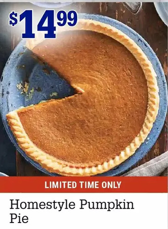 M & M Food Market Homestyle pumpkin pie offer