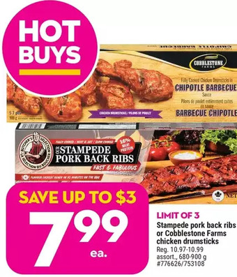 Giant Tiger Stampede pork back ribs offer